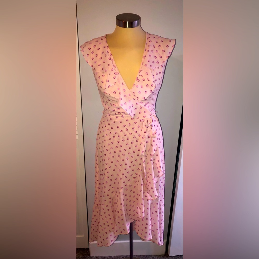 Soft pink wrap dress